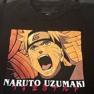 Naruto Shippuden Collection Shirt Men Large Black Anime Manga Short Sleeve Adult